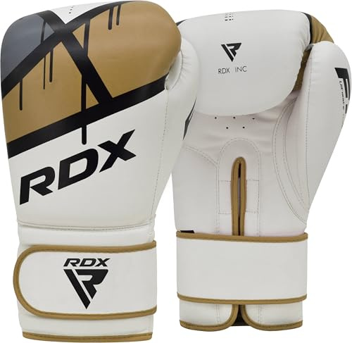 RDX Guantoni da Boxe, Maya Hide Pelle, EGO Muay Thai e Allenamento Guanti da Sacco per Sparring, Combattimento, Sacchi Pugilato, MMA, Punzonatura, Kick Boxing Gloves Uomo Donna, 8 10 12 14 16oz