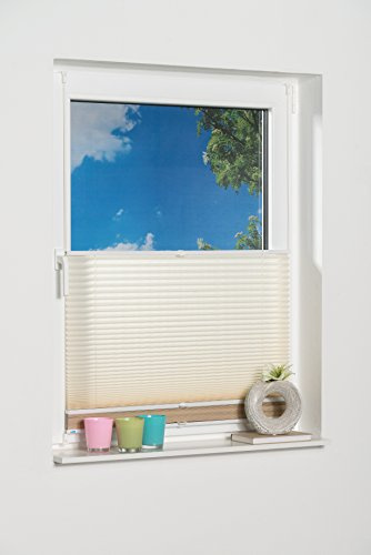 K-home Klemmfix-Doppelplissee 2-in-1 Lichtschutz mit Verdunklung 60 x 130 (B x L) creme / sand