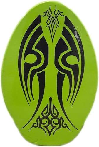 Rubber Top Wooden Skimboard with Slip Free Grip (No Wax Needed!) (Green, 41 Inch)
