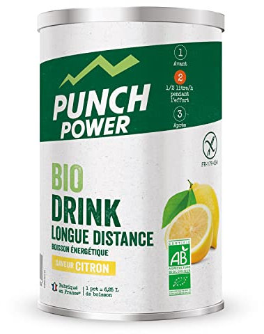 PUNCH POWER - Boisson Longue Distance - Citron - Pot 500 g - Energie Longue Durée - Glucides - BCAA - Vitamines - Electrolytes - Antioxydant - Marque Française