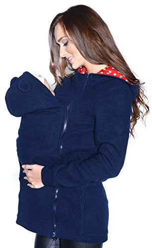 Tragejacke / Fleecepullover für Tragetuch Tragepullover für beide 3073A (44, Dunkelblau)