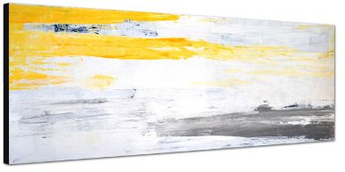Augenblicke Wandbilder Keilrahmenbild Wandbild 150x50cm Kunstmalerei abstrakt gelb grau
