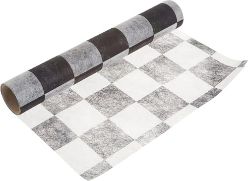 Talking Tables Truly Alice in Wonderland Check Fabric Table Runner for a Tea Party or Birthday, Monochrome (200 x 30cm), Black and White