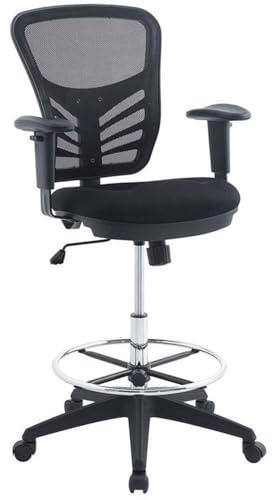 Modway Articulate Drafting Chair - Reception Desk Chair - Drafting Table Chair in Black