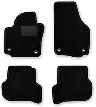 Autofußmatte Classic (TAS) schwarz für Volkswagen Golf Plus Baujahr 2005 bis 2007 | mit ovalen Befestigungen in den vorderen Matten