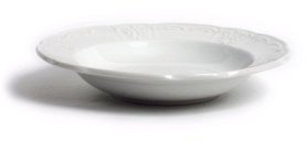 Tuxton China CHD-060 Fruit Dish, 4 oz., 6-1/8 Dia., Round, Embossed, Microwave & Dishwasher Safe, Oven Proof, Fully vitrified, Lead-Free, Chicago, Porcelain White, Case of 36
