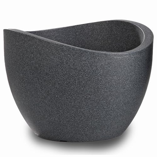 Scheurich 53382 250/60 Wave Globe Pot de Fleurs Plastique Granit Noir 60 x 60 x 45 cm