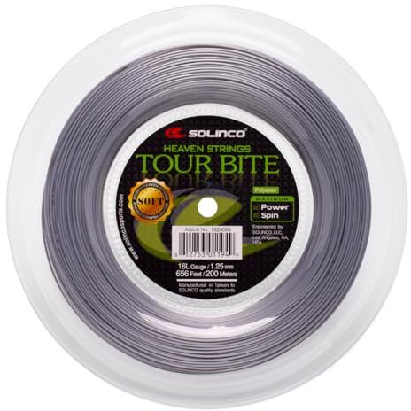 Solinco Saitenrolle Tour Bite Soft, Silber, 200 m, 0555220122000016