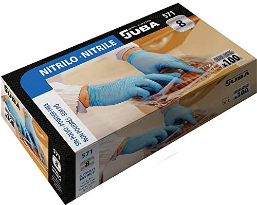 CAJA 100 GUANTES DESECHABLES ECO. NITRILO SIN POLVO TALLA XL JUBA