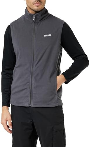 Regatta Tobias' Gilet In Pile Con Cerniera Intera E Tasche Basse Bodywarmers, Uomo, Iron(Black), S