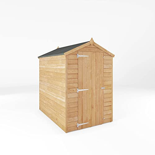 WALTONS | Wooden Overlap 6 x 4 Apex Windowless Storage Shed | Apex Roof | 7mm Overlap Cladding | Wooden Garden Storage Shed | 10 Year Anti Rot Guarantee | 6 x 4 6ft 4ft