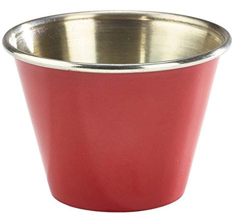 Genware NEV-RAMST2R Stainless Steel Ramekin, 2.5 oz., Red