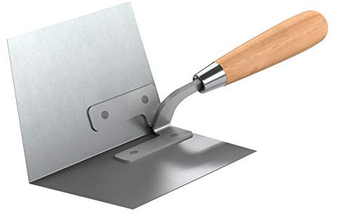 Bon Inside Corner Trowel – Stainless Steel 4 x 5 to 4½ Tapered Blade – 103° to 90° Flex Angle – Wood Handle – Flexible Blade for Drywall Inside Corners