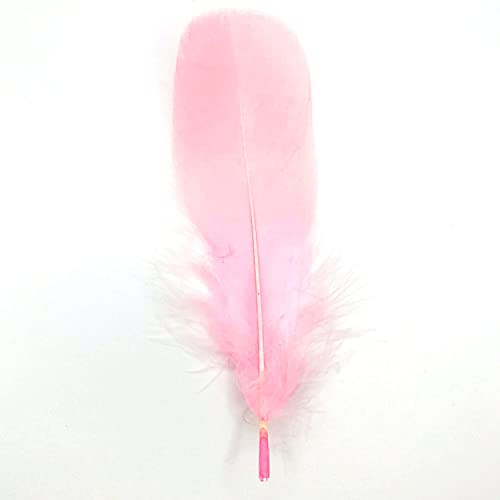Natürliche Federn Gänsefedern, ca. 15-20 cm, 10 Stück, Rosa hell - Kopper-24 Gans Schwanzfedern Schmuck Dekoration Bastelfedern für Hochzeit Karneval Party Deko Kostüme Natur Basteln