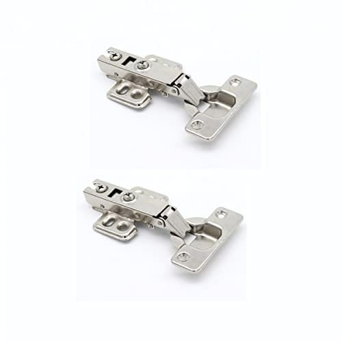 Cold Rolled Steel Cabinet Door Hinge, Straight Type Cup Dia 24mm Concealed Inset Door Damping Hinge for Drawer Cupboard, 2 Pcs