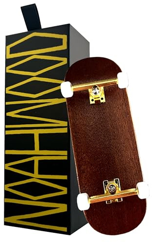 Noahwood Rose Wood Fingerboard Complete (9.0 Short Nose Short Tail Handmade Deck) + (34mm Golden Six Truck + Crown iii White Wheel)