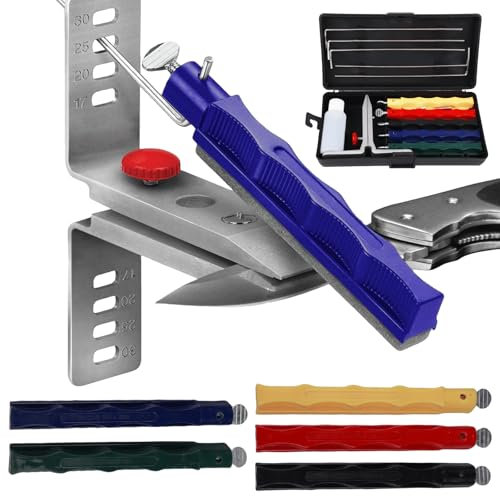 Afilador de cuchillos profesional, sistema de afilado de cuchillos, sistema de afilado de cuchillos, afilador de cuchillos con ángulo controlado, afilador profesional con 5 piedras de afilar, sistema