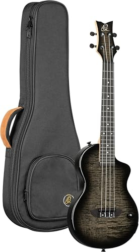 Ortega Guitars NEO Series E-Akustik Tenor-Ukulele, Riegelahorn Schwarz | Nylonsaiten, Ahorn-Decke & massiver Okoume-Korpus Hochglanz Transparent-Grey-Burst, mit Cutaway, inkl.NEO-Gigbag, NEO-U-TGB