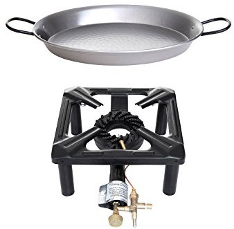 Paella World International Lot de 4 Réchaud à gaz réchaud avec poêle à Paella, Multicolore, 2 pièces