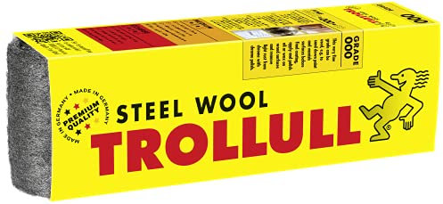 TROLLULL Steel Wool | Wire Wool 200g fine 000, intermediate sanding of painted and varnished surfaces and shellac, polishing copper, brass, and oil or wax on wood