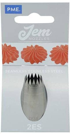 JEM - Bocchetta Decorativa Stella a Denti Fini in Acciaio Inox per Sac à Poche, Media, n. 2ES