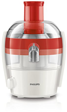 Philips HR1832/40 Viva Collection Centrifuga per Frutta e Verdura dal Design Compatto con QuickClean Pulisci Facile, Rosso