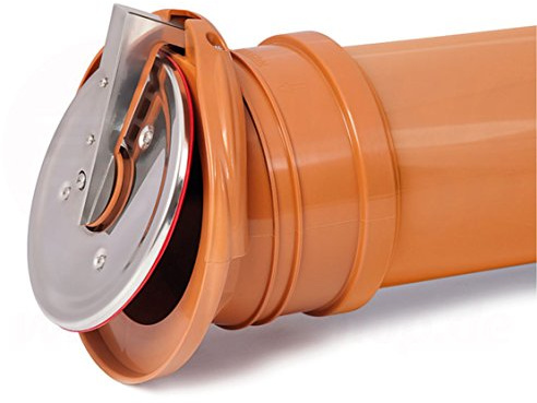 Rückstauklappe Froschklappe Ø 200 mm orange Auslaufstück HT KG Dränage Rohr Kanal (MKKZBK200)