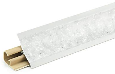 DQ-PP 2,5m WINKELLEISTE – Stone Grigio – 23 x 23mm – PVC – GRATIS Schrauben – Küchenleiste Arbeitsplatte Abschlussleiste Leiste Küche Küchenabschlussleiste Wandabschlussleiste Tischplattenleiste