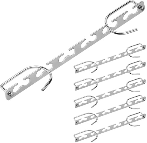 H&S Mehrfach Kleiderbügel Platzsparend - 6 in 1 Kleider Bügel aus Metall - Platzsparende Hosenbügel - Kleiderschrank Organizer hängend Verbindungshaken - Clothes Hangers