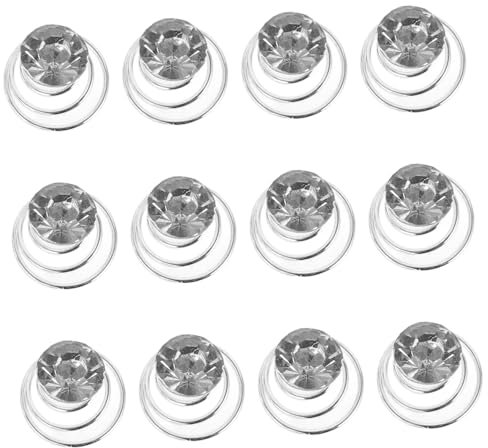 Lurrose 12pcs Rhinestone Hair Clips Bridal Twists Hair Pin Metal Coil Spiral Barrette for Girls Long Hair (Random Color)