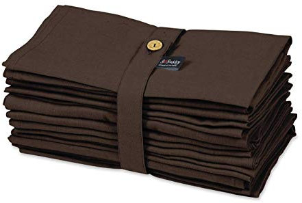 S4Sassy Brown Solid Home Decor 12 x Holiday Parties Cloth Table Linen Re-Usable Dinner Napkins Set