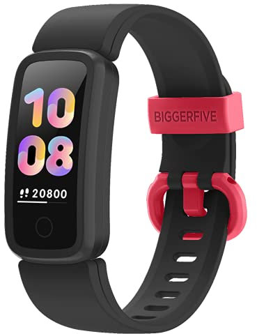 BIGGERFIVE Vigor Fitness Tracker Watch for Kids Girls Boys Ages 5-15, Activity Tracker, Pedometer, Heart Rate Sleep Monitor, IP68 Waterproof Calorie Step Counter Watch with Alarm Clock