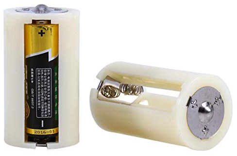 Universeller AA-zu-D-Batterie-Konverter-Adapter, 4er-Pack Halterungsgehäuse, verwandelt 3 AA-Batterien in 1 D-Batteriegröße, Weiß