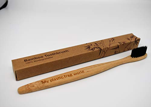 Lot de brosses à dents en bambou 100 % biodégradables sans BPA végétalien (1 brosse à dents en bambou)