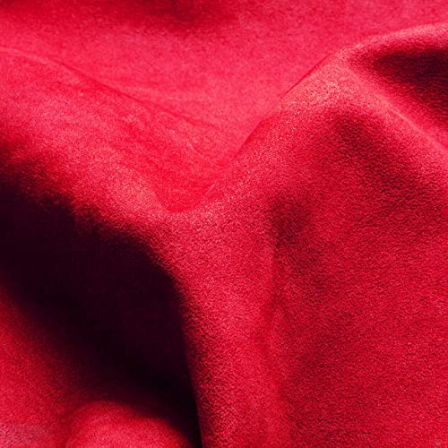 SA ROCA® 39,34 EUR/m² Selbstklebender Mikrofaserstoff I Premium Autofolie für hochwertige Wildlederoptik im Auto Innenraum I Folie für samtige Veloursleder-Optik - Rot I 25 x 152cm