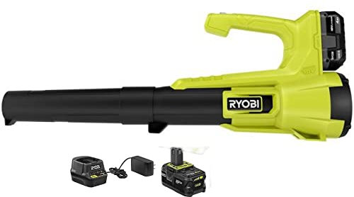 RYOBI ONE+ 18V 90 MPH 250 CFM Cordless Battery Leaf Blower with 4.0 Ah Battery and Charger