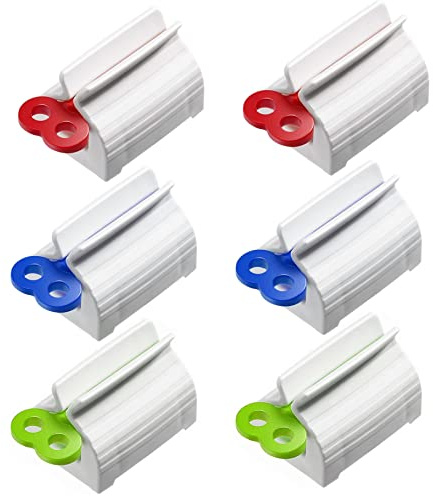 Zeyevan 6 Pièces Métal Presse-Dentifrice, Dentifrice à Tube Roulant Presse-Dentifrice, Istributeur De Dentifrice à Presser pour Salle De Bain, pour Dentifrice, Crèmes, Cosmétiques