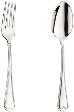Pintinox Set med 2 serveringsbestick Cannes, sked och gaffel, rostfritt stål 18/10, Made in Italy