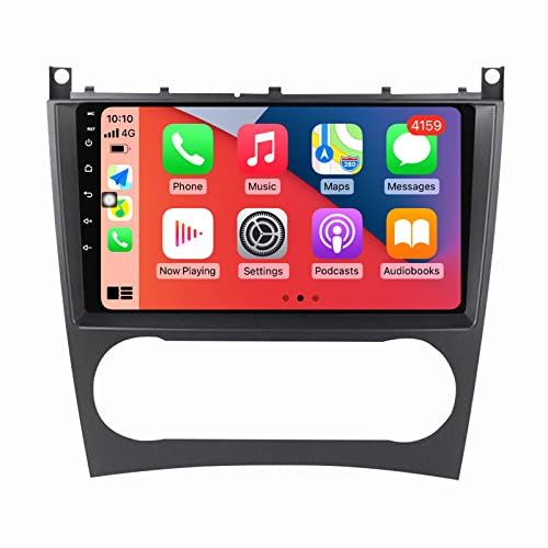 MLXABH Lettore multimediale Automatico HD Touch Screen Autoradio Navigatore satellitare GPS per Auto Adatto per Mercedes-Benz W203 Vecchio Ricevitore Video multimediale di Classe C
