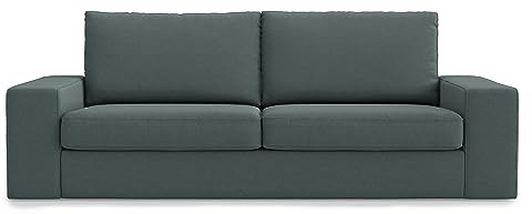 MASTERS OF COVERS Sofabezug für IKEA Kivik 3-Sitzer, Polyester Dunkelgrau, Ersatzbezug 228x95x83 cm