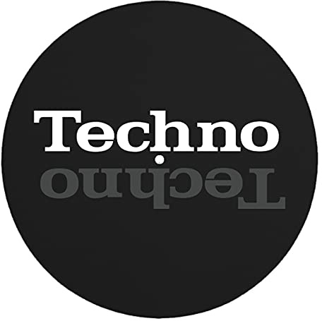 Next Ferry Slipmat - Techno Schwarz - Filz Plattenspieler Matte 12 Zoll | DJ Plattentellerauflage 2,5 mm für Plattenspieler & Turntables - für präzises Scratchen & Backspin - bedruckt in Deutschland