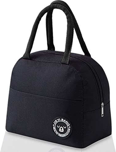 BTYHAOS Lunch Bag Tote Bag for Women Wide Open Insulated Cooler Bag Water-Resistant Thermal Leak-Proof Lunch Organizer for Men Girls Children Outdoor Picnic Work (Black)