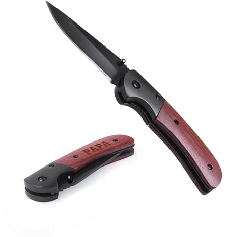 lotdevin Coltello pieghevole tascabile SPARTA - Coltello pieghevole personalizzato con incisione laser per nome e logo [ Coltelli personalizzati]