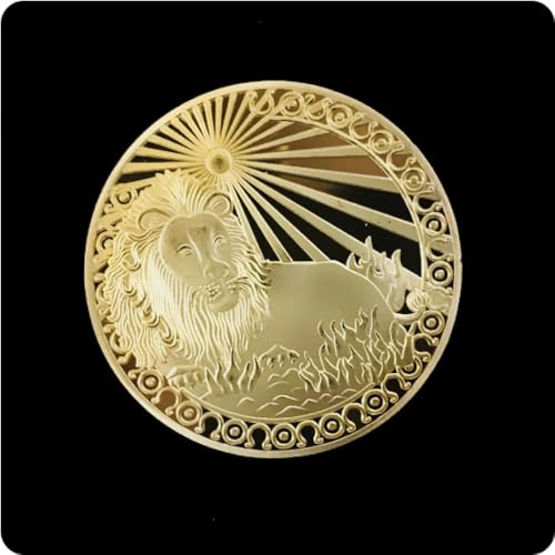 REIWAN Moneda Conmemorativa De Las Doce Constelaciones De Leo, Moneda De La Suerte, Moneda Conmemorativa Chapada En Oro, Regalo Coleccionable