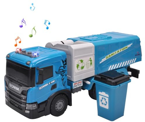 Smart BeBe Scania Extra große Spielzeug mit Lichtern und Sounds Reibung Müllwagen Spielzeug für Kinder (Müllwagen)