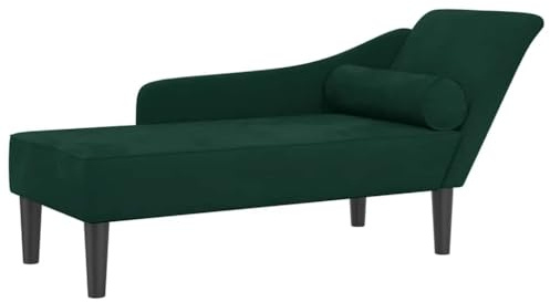 vidaXL Chaiselongue mit Kissen Dunkelgrün Samt