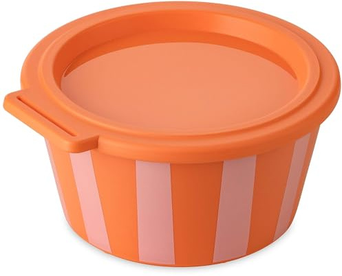 Koziol Bol avec couvercle Nora Box - 700 ml - Rayures corail