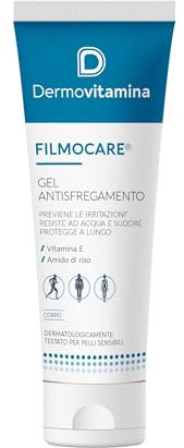 Dermovitamina Filmocare Gel Antisfregamento 100ml - Per Irritazioni da Sfregamento Cosce - Protezione Lunga Durata - Resistente all'Acqua e Sudore - Indicato Per Gli Sportivi - Nuova Formula