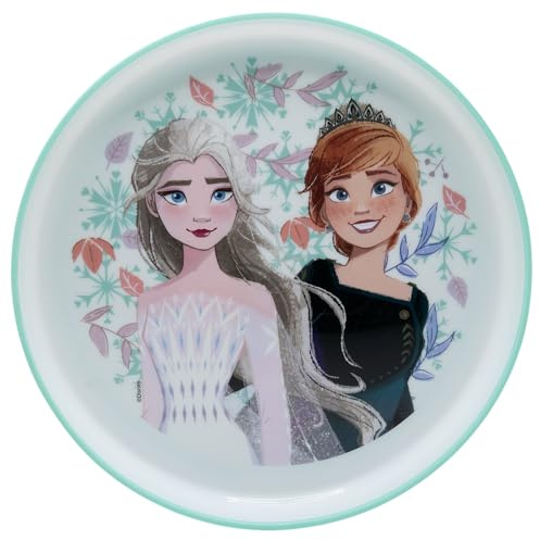 Stor Die Eiskönigin Kinderteller 960ml Kunststoff mit Rutschfester Base Mikrowellengeeignet BPA-frei Wiederverwendbar