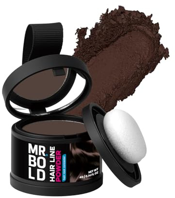 Mr Bold Hairline Powder MEDIUM BROWN - Instantly Hair Color Shadow Cover Gray Hair Root Touch Up Hair Color for Gray Coverage, Hair Shadow Toppers for Women & Men, Thin Hair Powder 4g